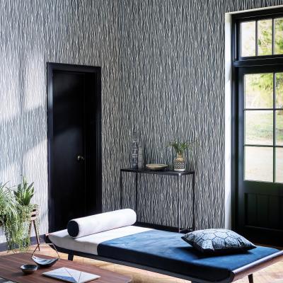 The Rug Seller Genki Stripe Wallpaper 111928 by Scion in Graphite Grey&nbsp;Roll