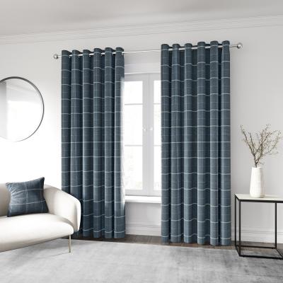 The Rug Seller Harper Check Curtains by Helena Springfield in Navy Blue&nbsp;168x183cm
