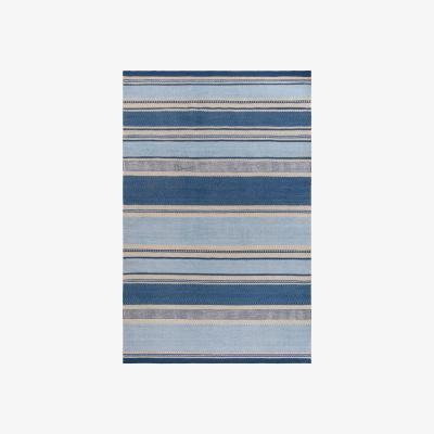 The Rug Seller Santa Cruz Stripe Outdoor Rugs in Denim Blue by William Yeoward250x350cm