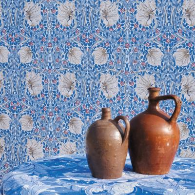 The Rug Seller Pimpernel Wallpaper 217062 by Morris & Co in Woad Blue&nbsp;Roll