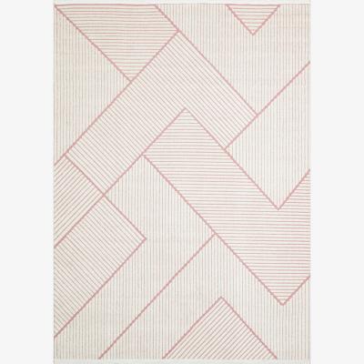 The Rug Seller Jazz Jaz14 Geometric Indoor Outdoor Rugs in Rose Pink