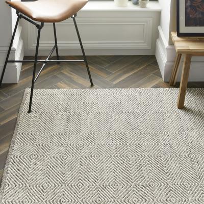 The Rug Seller Estelle Geometric Flatweave Rugs in Natural Beige Wool &nbsp;160x230cm