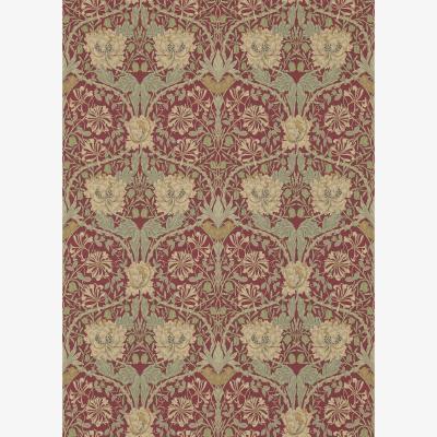 The Rug Seller Honeysuckle and Tulip 214700 Wallpaper by Morris & Co in Red Gold&nbsp;Roll