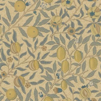 The Rug Seller Fruit Wallpaper 103 by Morris & Co in Blue Gold BrownRoll