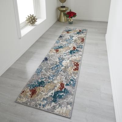 The Rug Seller Zoe 1803 X Runner Rugs in Abstract Distressed Multi&nbsp;60x230cm