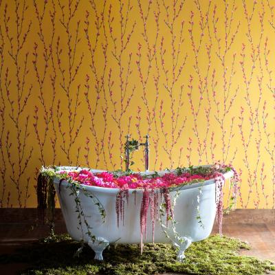 The Rug Seller Salice Wallpaper 111473 by Harlequin in Fuchsia Sunshine Yellow&nbsp;Roll