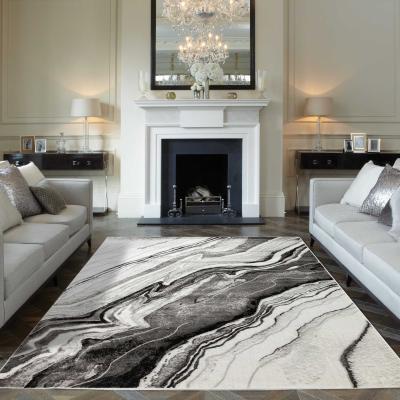 The Rug Seller Blaze BLZ01 Abstract Marble Rugs in Silver Grey