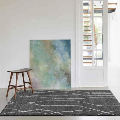 The Rug Seller Mehari Moroccan Modern Rugs 23357 8268 in Charcoal Grey&nbsp;240x340cm