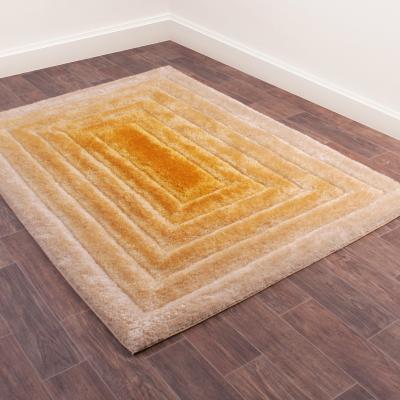 The Rug Seller 3D Time Gate Ombre Shaggy Rugs in Ochre Yellow&nbsp;120x170cm