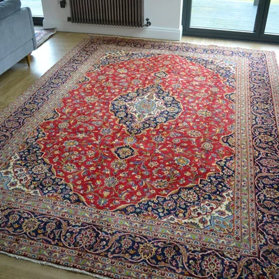 The Rug Seller Keshan 18078 Traditional Hand Knotted Wool Rug in Red&nbsp;390x285cm