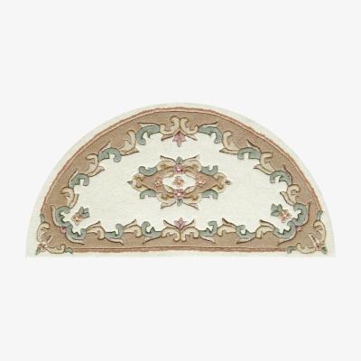 The Rug Seller Royal Aubusson Half Moon rugs in Beige Cream