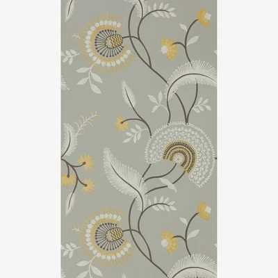 The Rug Seller Hakimi Wallpaper 216770 by Sanderson in Ash Grey&nbsp;Roll