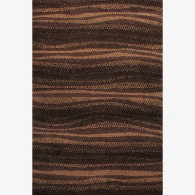 The Rug Seller Waves Stripe Rug in Chocolate Brown&nbsp;80x150cm