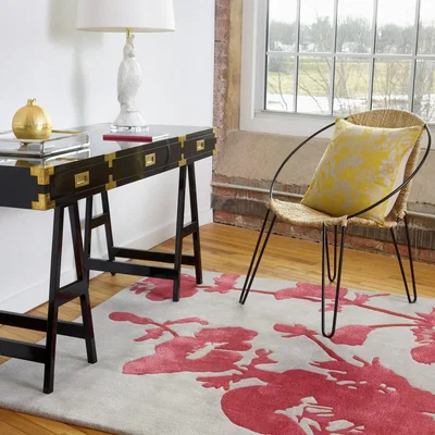 The Rug Seller Floral 300 Rugs 039600 in Poppy by Florence Broadhurst