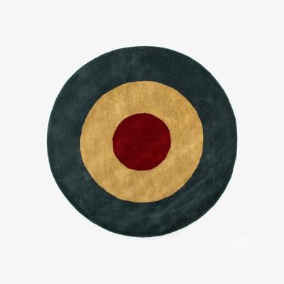 The Rug Seller Roundel Wool Circular Rugs in Blue & Red&nbsp;150x150cm