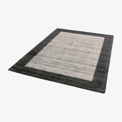 The Rug Seller Blade Border Rugs in Charcoal and Silver