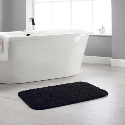 The Rug Seller Buddy Bath Washable Toilet Bathroom Mat Rugs in Black