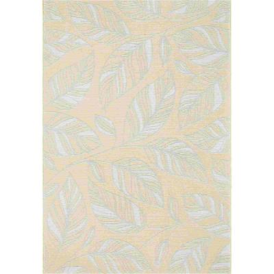 The Rug Seller Newquay Leaf Flatweave Outdoor Rugs 96014 2007 Gold