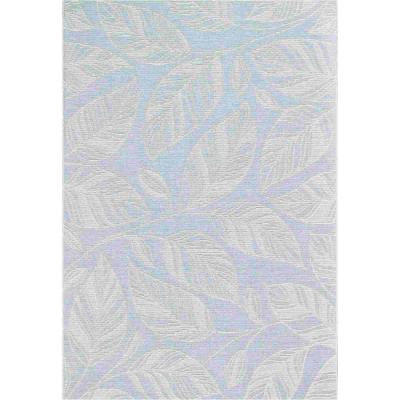 The Rug Seller Newquay Botanical Leaf Indoor Outdoor Rugs 96014 5009 in Light Blue&nbsp;200x290cm