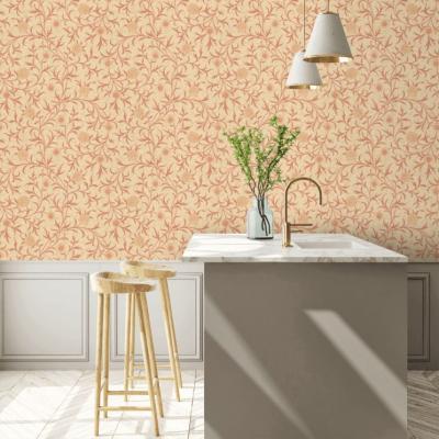 The Rug Seller Scroll Floral Wallpaper 210364 by Morris & Co in Light Brick Buff&nbsp;Roll