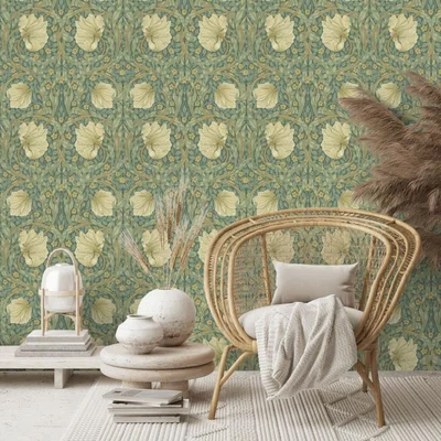 The Rug Seller Pimpernel Wallpaper 210389 by Morris & Co in Privet Slate&nbsp;Roll