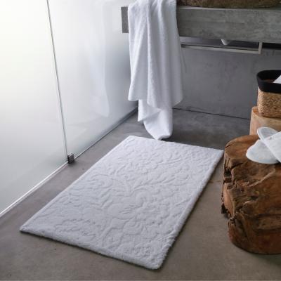 The Rug Seller Brighton 100 Floral Bath Mats in White by Designer Abyss & Habidecor&nbsp;60x100cm