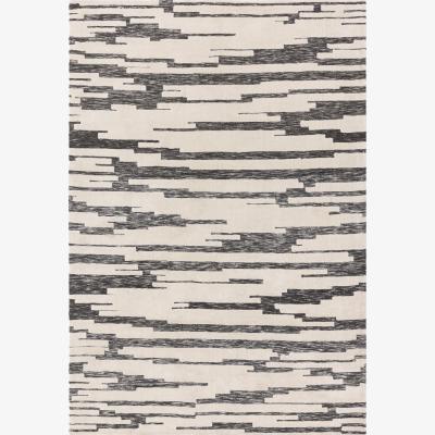 The Rug Seller Mason Ikat Modern Abstract Rugs in Charcoal Grey Cream160x230cm