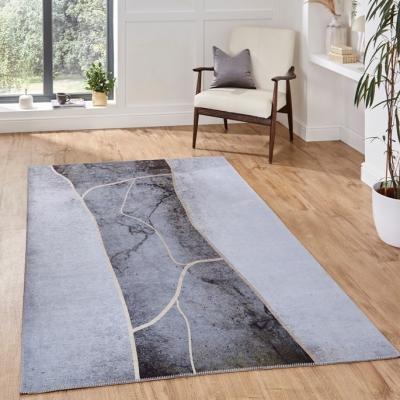 The Rug Seller Force K7280 Abstract Marble Rugs in Grey Gold