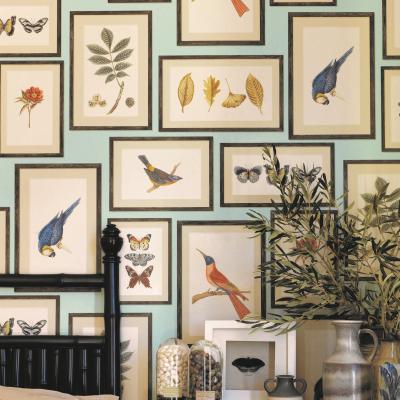 The Rug Seller Picture Gallery Wallpaper 213400 by Sanderson in Aqua Multi&nbsp;Roll