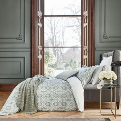The Rug Seller Navah Floral Geometric Cotton Bedding in Sage Green&nbsp;48x74cm