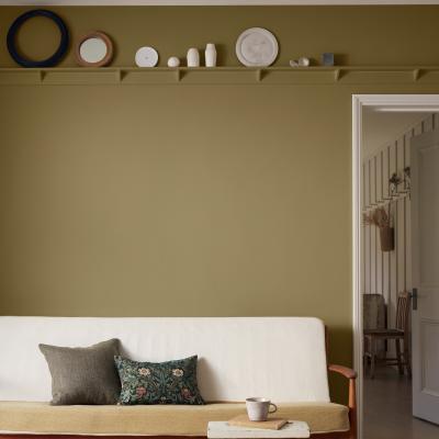 The Rug Seller Chalky Matt Paint by Morris & Co in Olive Fruit5