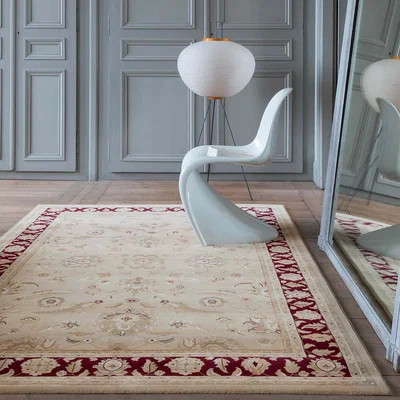 The Rug Seller Noble Art Traditional Rugs 65124 191 in Cream and Red