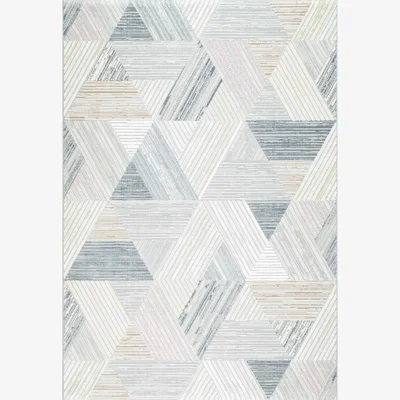 The Rug Seller Canyon Geometric Carved 52047 6464 Rugs in Beige&nbsp;160x230cm