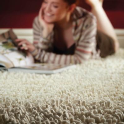 The Rug Seller Maine Shaggy Wool Rugs in Ivory&nbsp;80x150cm