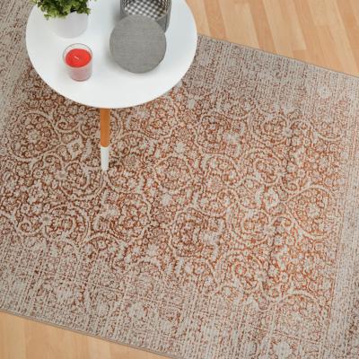 The Rug Seller Grandeur Traditional Damask Rugs in Terracotta Orange240x330cm