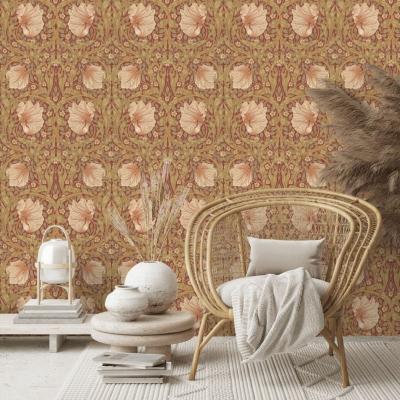 The Rug Seller Pimpernel Wallpaper 210386 by Morris & Co in Brick Olive Green&nbsp;Roll