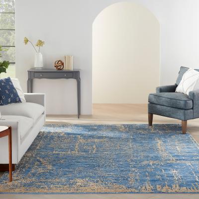 The Rug Seller Luna Abstract Rugs LUN01 by Nourison in Dark Blue Mocha