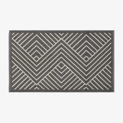 The Rug Seller Kayah Bath Mat by Bedeck of Belfast in Charcoal Grey90x50cm