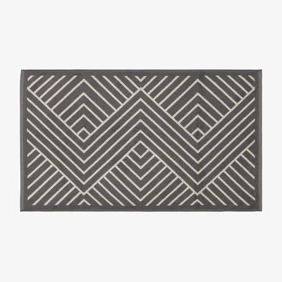 The Rug Seller Kayah Bath Mat by Bedeck of Belfast in Charcoal Grey90x50cm