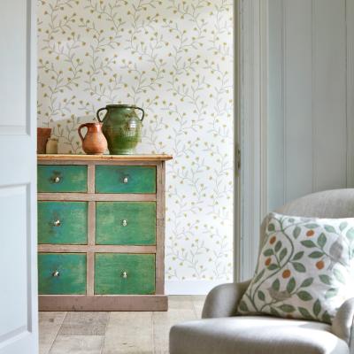 The Rug Seller Everly Floral Wallpaper 216375 by Sanderson in Barley Natural&nbsp;Roll