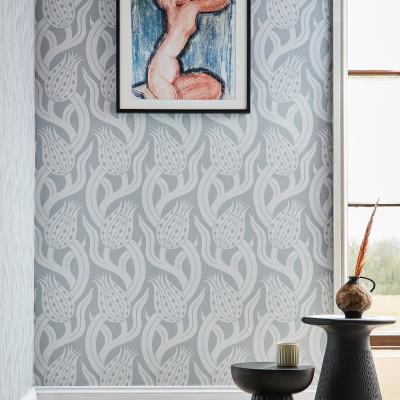 The Rug Seller Persian Tulip Wallpaper 312995 by Zoffany in Quartz Grey&nbsp;Roll