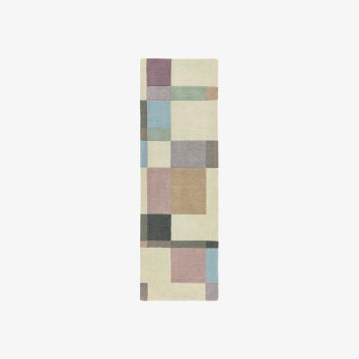 The Rug Seller Reef RF17 Blocks Geometric Wool Runner Rugs in Pastel Multi&nbsp;66x200cm