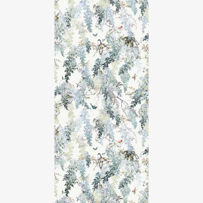 The Rug Seller Wisteria Falls Wallpaper Panel A 216298 by Sanderson in Aqua Blue&nbsp;Roll