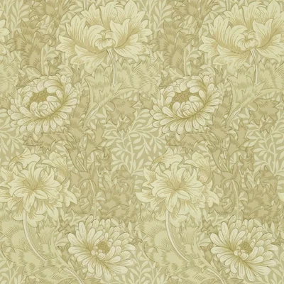 The Rug Seller Chrysanthemum Wallpaper 210419 by Morris & Co in Ivory Canvas&nbsp;Roll