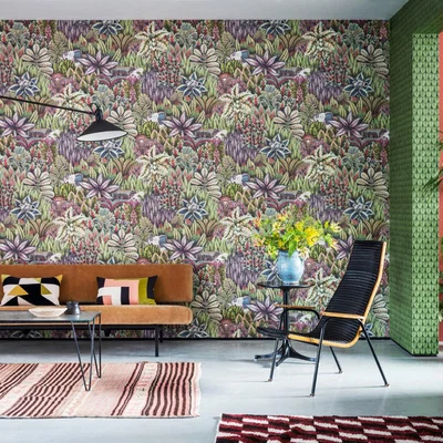 The Rug Seller Singita Wallpaper 7034 by Cole & Son in Olive Green MultiRoll