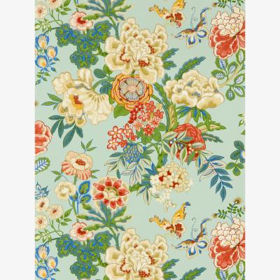 The Rug Seller Emperor Peony Wallpaper 217122 by Sanderson in Jade Apricot&nbsp;Roll