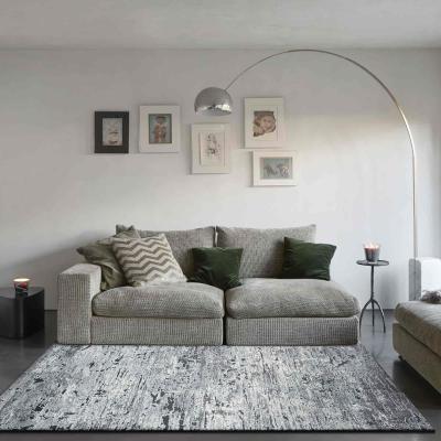 The Rug Seller Canyon 52065 3525 Abstract Textured Rugs in Silver Grey