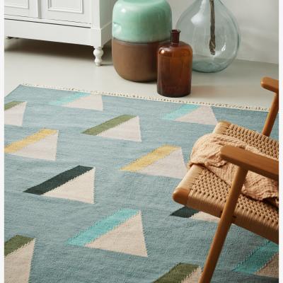 The Rug Seller Wigwam Wool Rugs in Blue 48007 by Brink and Campman
