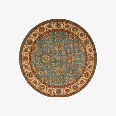 The Rug Seller Living Traditional Bordered Treasure Circle Rugs by Nourison LI05 in Aqua&nbsp;178x178cm