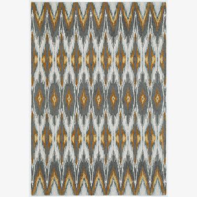 The Rug Seller Iris Ikat Wool Rugs By Designer Matthew Williamson in Grey